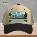 Indiana Sunny Park State Novelty License Plate Hat Mesh / Khaki|Black