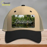 Louisiana Swamp State Novelty License Plate Hat Mesh / Khaki|Black