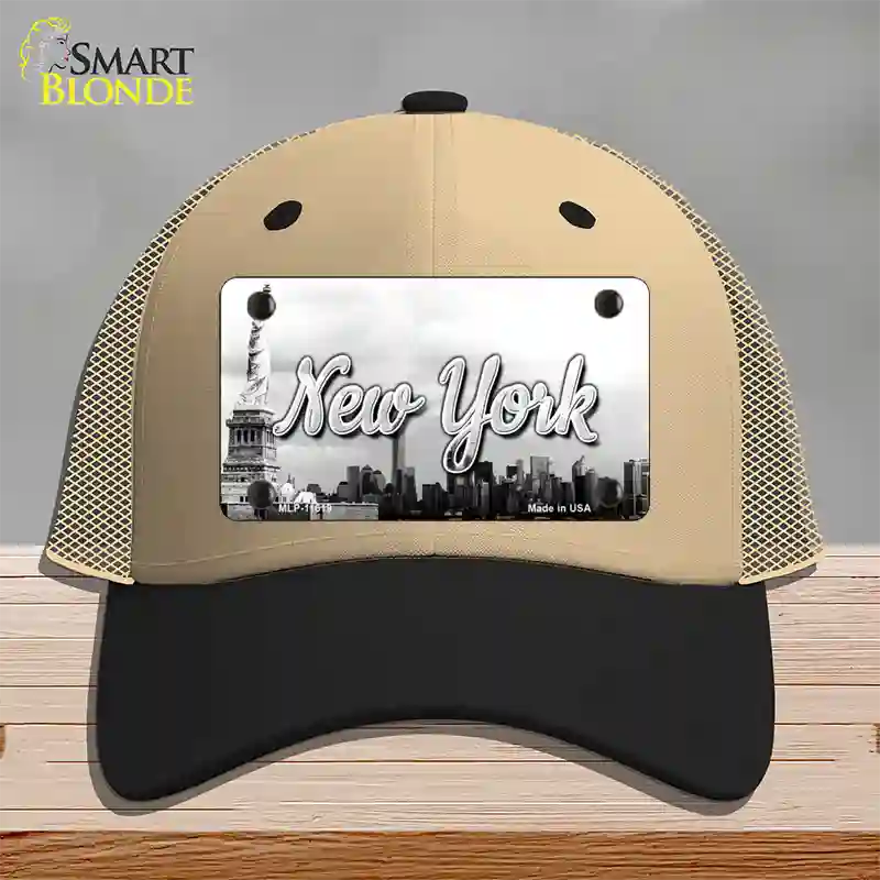 New York Statue of Liberty State Novelty License Plate Hat Mesh / Khaki|Black