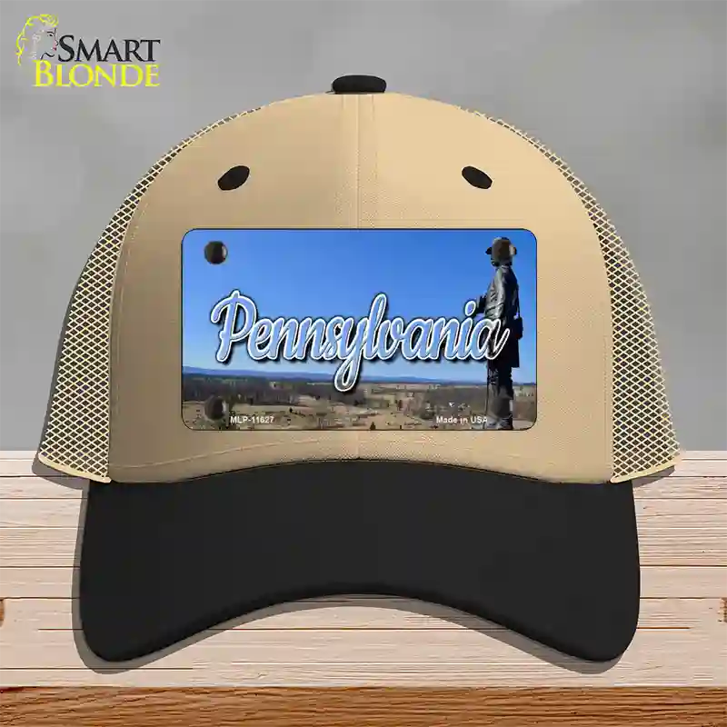 Pennsylvania Gettysburg Statue State Novelty License Plate Hat Mesh / Khaki|Black