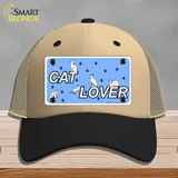 Cat Lover Novelty License Plate Hat Mesh / Khaki|Black