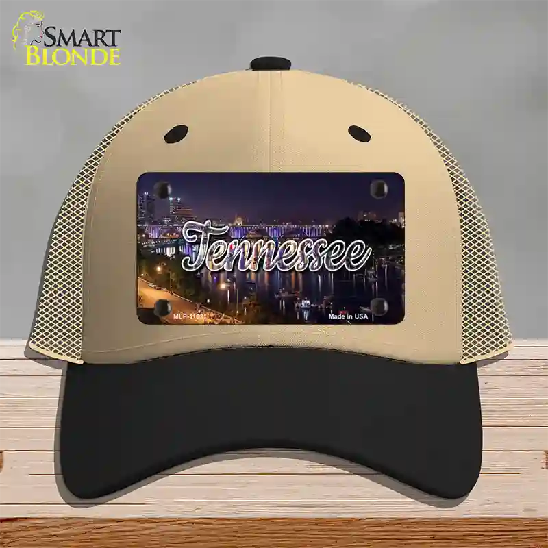 Tennessee Bridge Lights State Novelty License Plate Hat Mesh / Khaki|Black