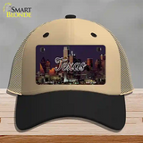 Texas City Lights Novelty License Plate Hat Mesh / Khaki|Black