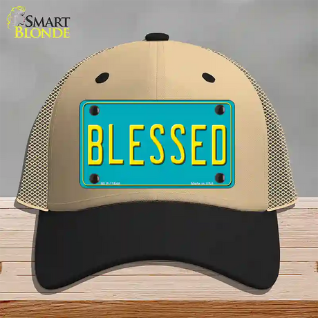 Blessed Novelty License Plate Hat Mesh / Khaki|Black