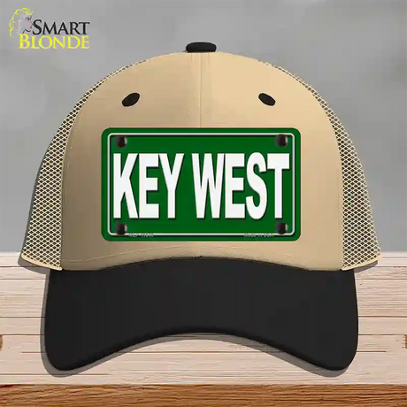 Key West Novelty License Plate Hat Mesh / Khaki|Black