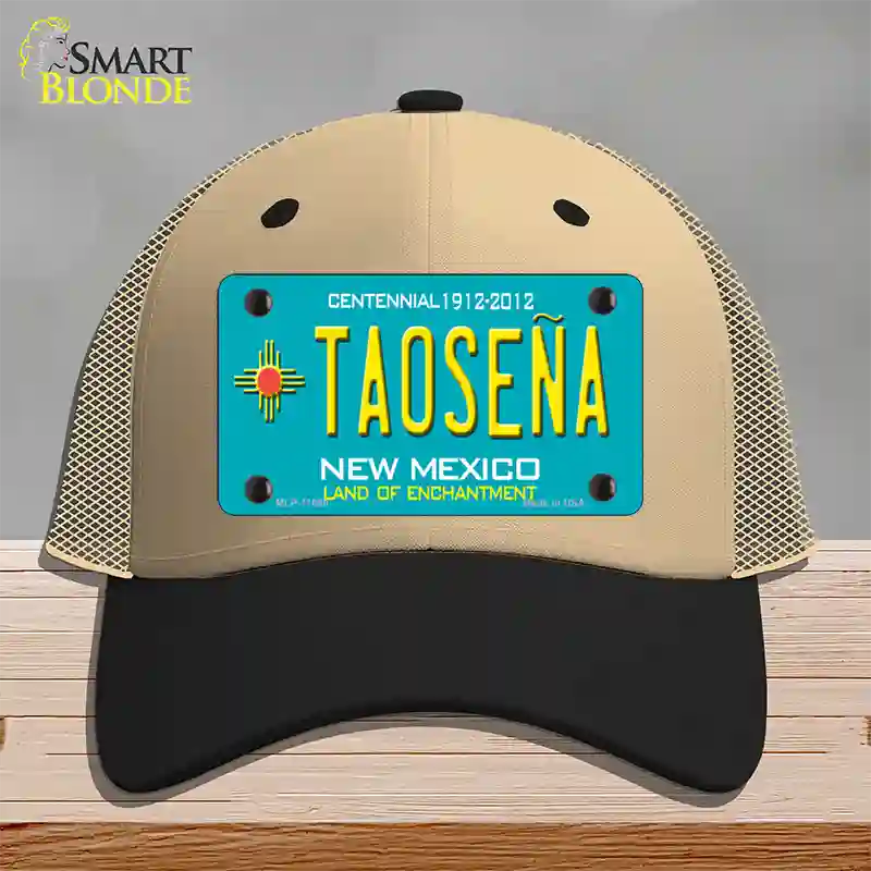 Taosena Teal New Mexico Novelty License Plate Hat Mesh / Khaki|Black