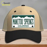 Manitou Springs Colorado Novelty License Plate Hat Mesh / Khaki|Black