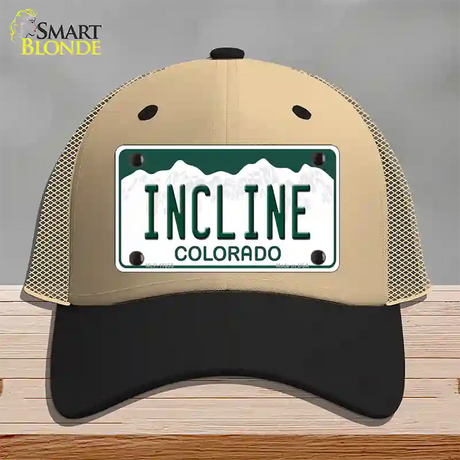 Incline Colorado Novelty License Plate Hat Mesh / Khaki|Black