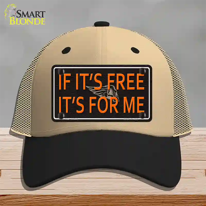 If It Is Free It Is For Me Novelty License Plate Hat Mesh / Khaki|Black