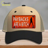 Paybacks Are A Bitch Novelty License Plate Hat Mesh / Khaki|Black