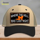 Where The Hell Novelty License Plate Hat Mesh / Khaki|Black