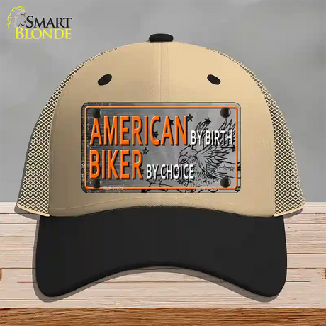 American Biker Novelty License Plate Hat Mesh / Khaki|Black