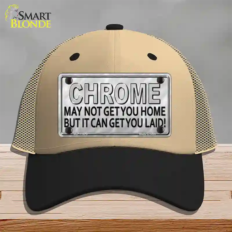 Chrome May Not Get You Home Novelty License Plate Hat Mesh / Khaki|Black