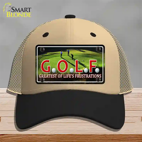 GOLF Novelty License Plate Hat Mesh / Khaki|Black