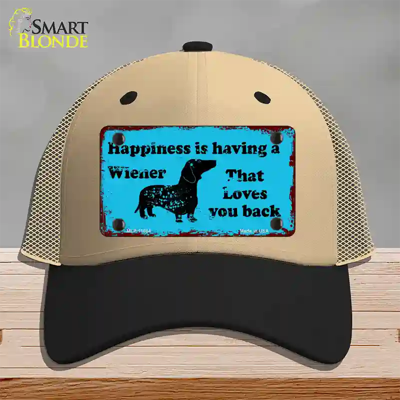 Happiness Is Having A Wiener Novelty License Plate Hat Mesh / Khaki|Black