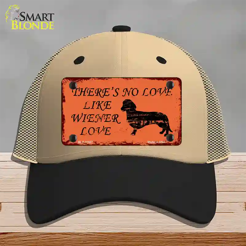 Wiener Love Novelty License Plate Hat Mesh / Khaki|Black