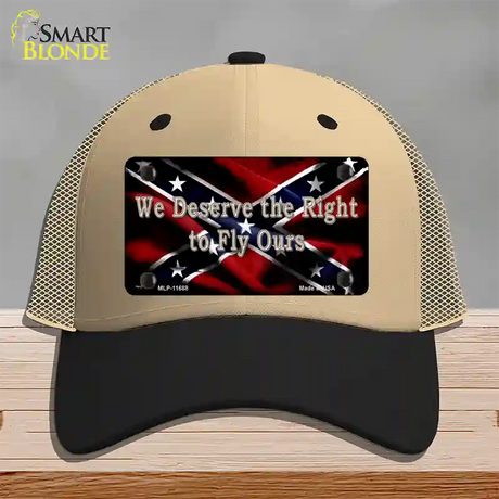 We Deserve The Right Novelty License Plate Hat Mesh / Khaki|Black