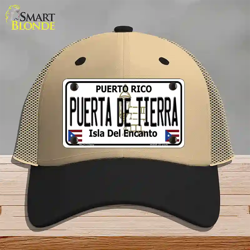 Puerta De Tierra Puerto Rico Novelty License Plate Hat Mesh / Khaki|Black