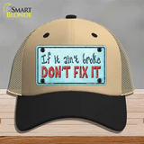 Dont Fix It Novelty License Plate Hat Mesh / Khaki|Black