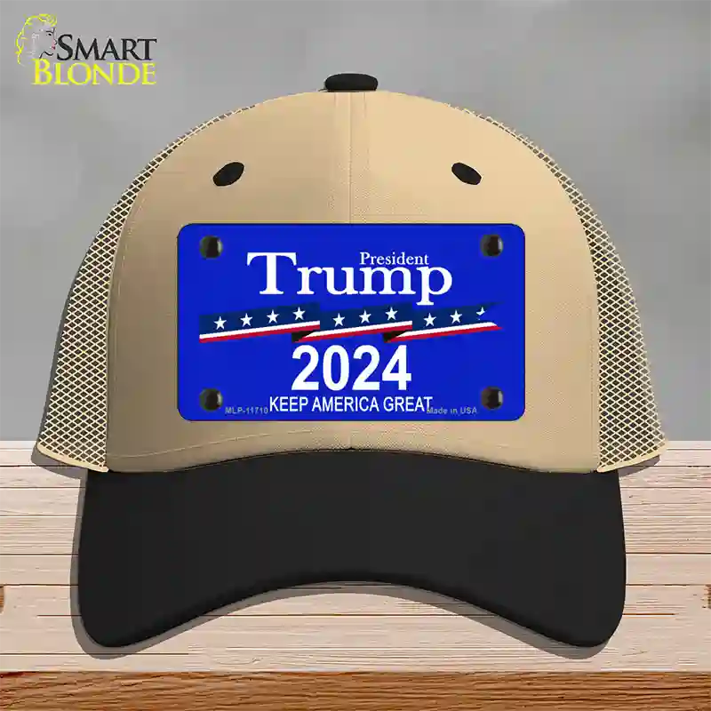 President Trump 2024 Novelty License Plate Hat Mesh / Khaki|Black