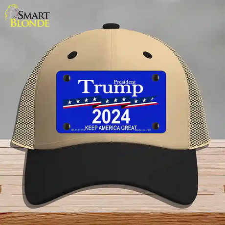 President Trump 2024 Novelty License Plate Hat Mesh / Khaki|Black