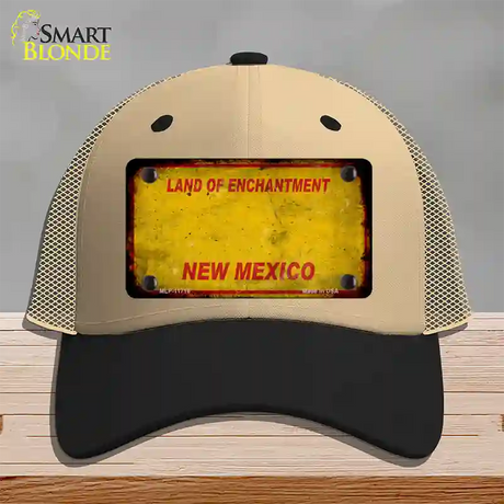 New Mexico Rusty Blank Novelty License Plate Hat Mesh / Khaki|Black