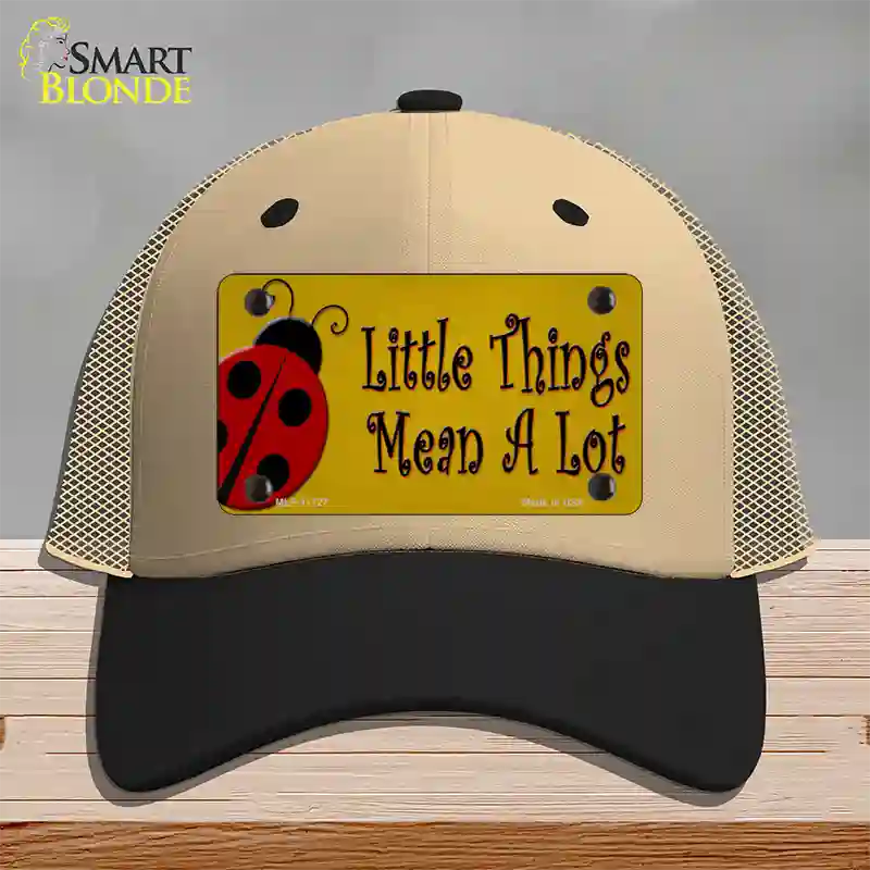 Little Things Mean A Lot Novelty License Plate Hat Mesh / Khaki|Black