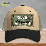 Choose Adventure Novelty License Plate Hat Mesh / Khaki|Black