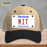 MIT Massachusetts State Novelty License Plate Hat Mesh / Khaki|Black