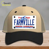 Farmville North Carolina State Novelty License Plate Hat Mesh / Khaki|Black