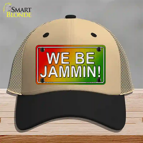 We Be Jammin Rasta Novelty License Plate Hat Mesh / Khaki|Black