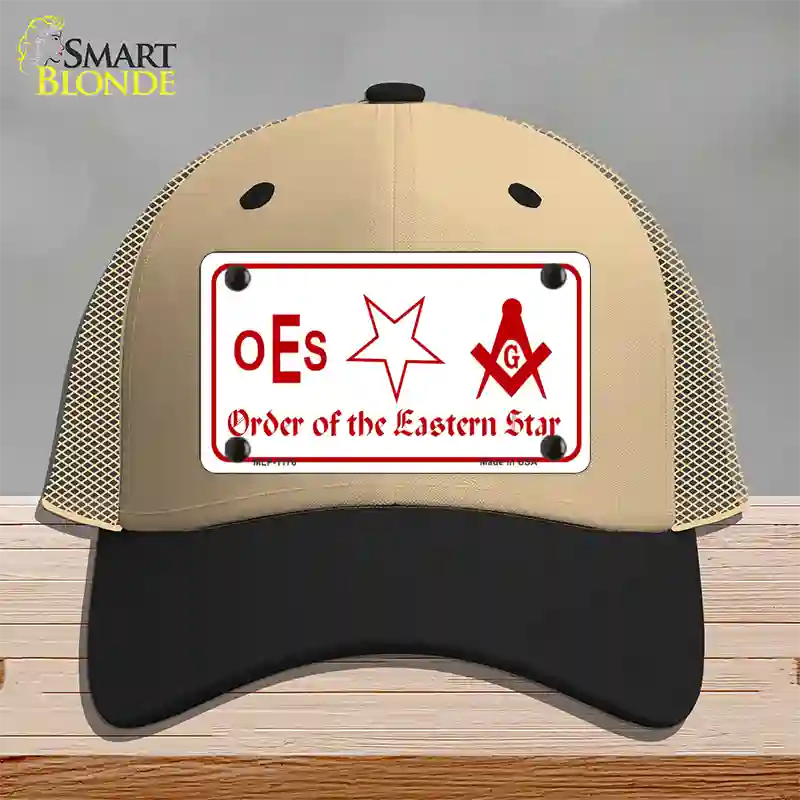 Order Of The Eastern Star Novelty License Plate Hat Mesh / Khaki|Black