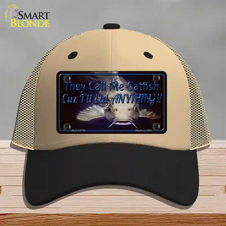 They Call Me Catfish Novelty License Plate Hat Mesh / Khaki|Black