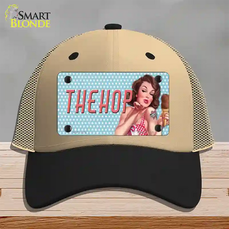 The Hop Vintage Pinup Novelty License Plate Hat Mesh / Khaki|Black