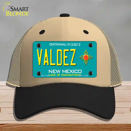 Valdez New Mexico Novelty License Plate Hat Mesh / Khaki|Black