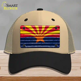 Arizona Flag Novelty License Plate Hat Mesh / Khaki|Black