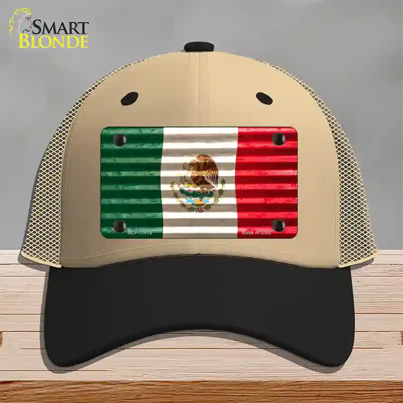 Mexico Flag Novelty License Plate Hat Mesh / Khaki|Black