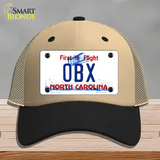 OBX North Carolina Novelty License Plate Hat Mesh / Khaki|Black