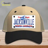 Jacksonville North Carolina Novelty License Plate Hat Mesh / Khaki|Black