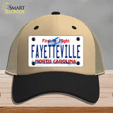 Fayetteville North Carolina Novelty License Plate Hat Mesh / Khaki|Black