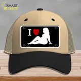 Full Figured Women Novelty License Plate Hat Mesh / Khaki|Black