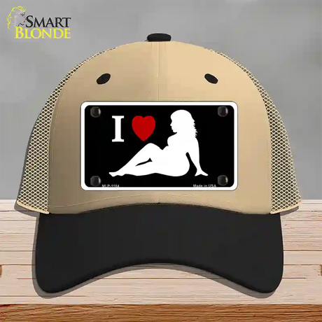 Full Figured Women Novelty License Plate Hat Mesh / Khaki|Black