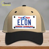 Elon North Carolina Novelty License Plate Hat Mesh / Khaki|Black