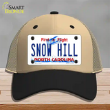 Snow Hill North Carolina Novelty License Plate Hat Mesh / Khaki|Black