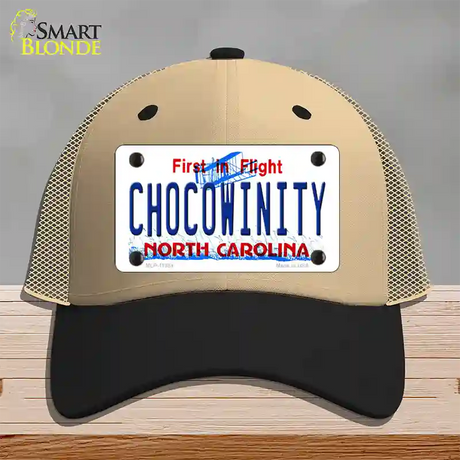 Chocowinity North Carolina Novelty License Plate Hat Mesh / Khaki|Black