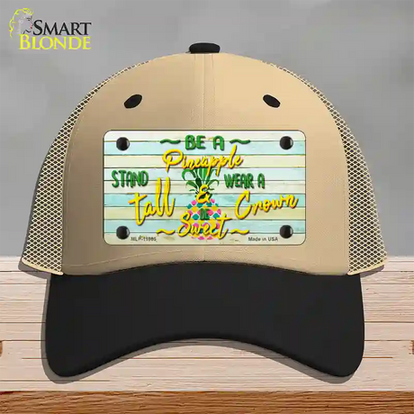 Be A Pineapple Novelty License Plate Hat Mesh / Khaki|Black