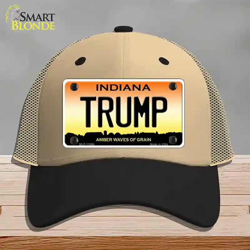 Trump Indiana Novelty License Plate Hat Mesh / Khaki|Black