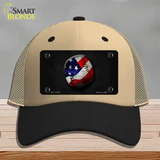 American Baseball Novelty License Plate Hat Mesh / Khaki|Black