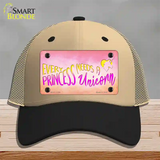 Princess and Unicorn Novelty License Plate Hat Mesh / Khaki|Black