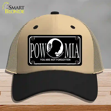 POW-MIA Novelty License Plate Hat Mesh / Khaki|Black